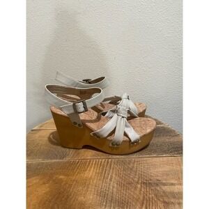 Korks Dawson wedge Platform Sandals Cream size 8